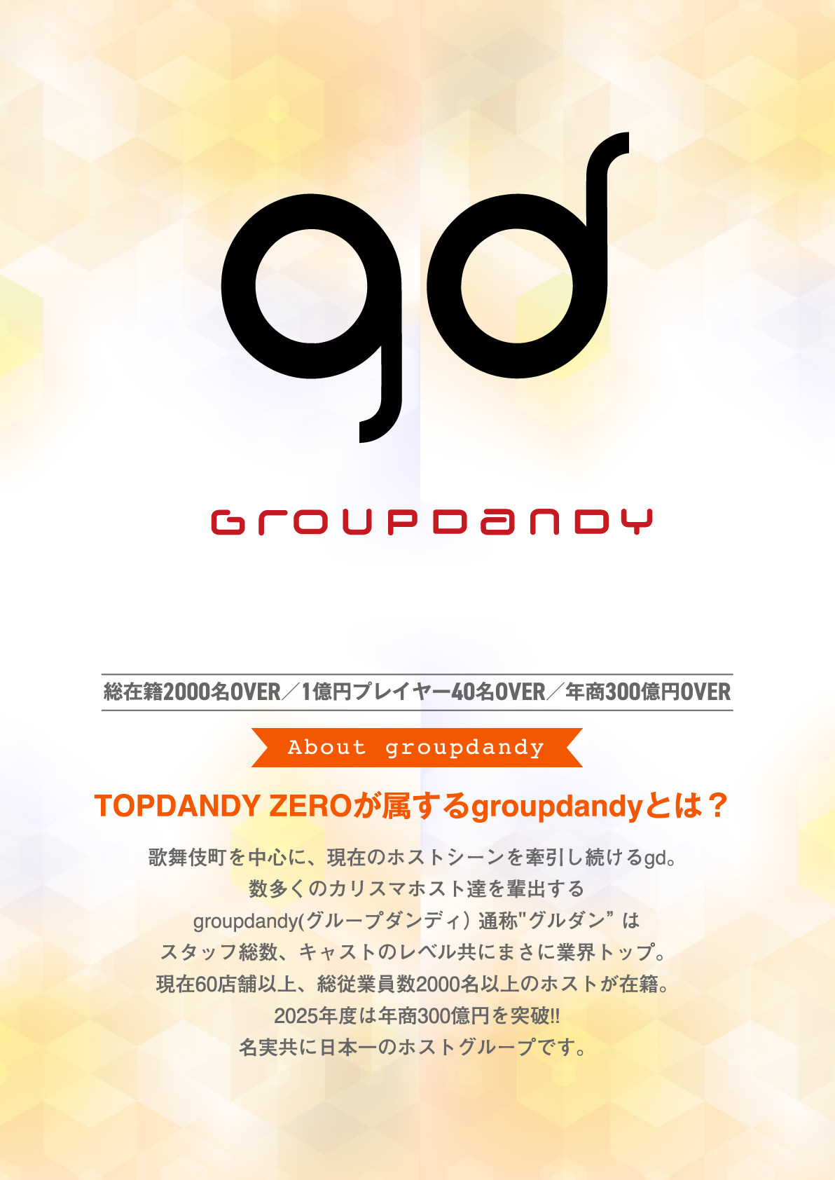 総在籍1800名OVER/1億円プレイヤー40名OVER/年商300億円OVER「TOPDANDY ZEROが属するgroupdandyとは?」
